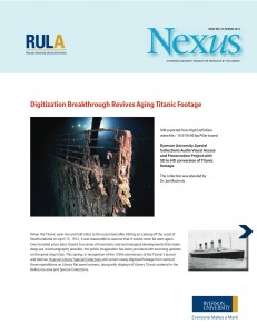 front page of nexus newsletter